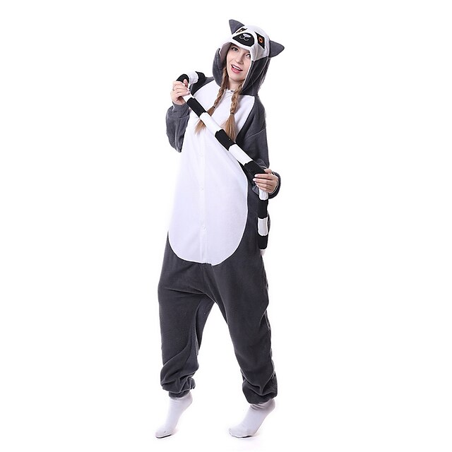 Toys & Hobbies Cosplay & Costumes | Adults Kigurumi Pajamas Monkey Lemur Onesie Pajamas Flannel Toison Black Cosplay For Men and