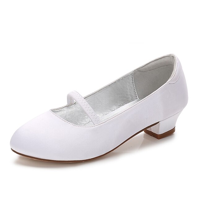  Girls' Mary Jane Satin Heels Little Kids(4-7ys) / Big Kids(7years +) White / Purple / Red Spring / Party & Evening / Rubber