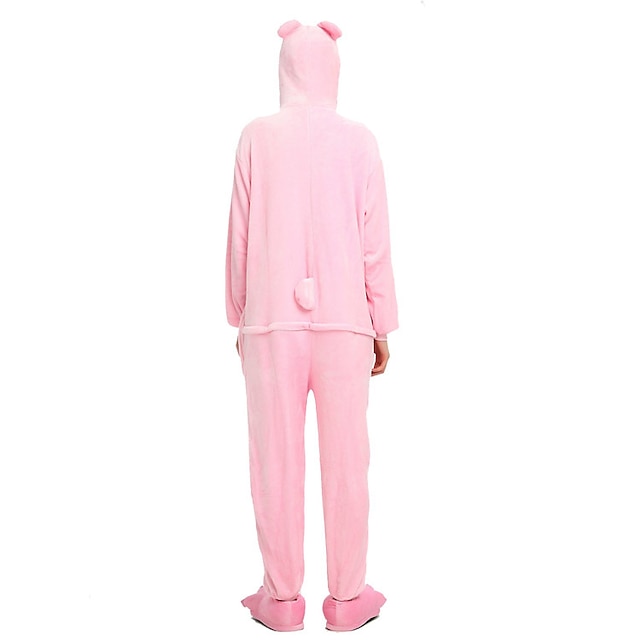 Toys & Hobbies Cosplay & Costumes | Adults Kigurumi Pajamas Piggy / Pig Onesie Pajamas Flannel Fabric Pink Cosplay For Men and W