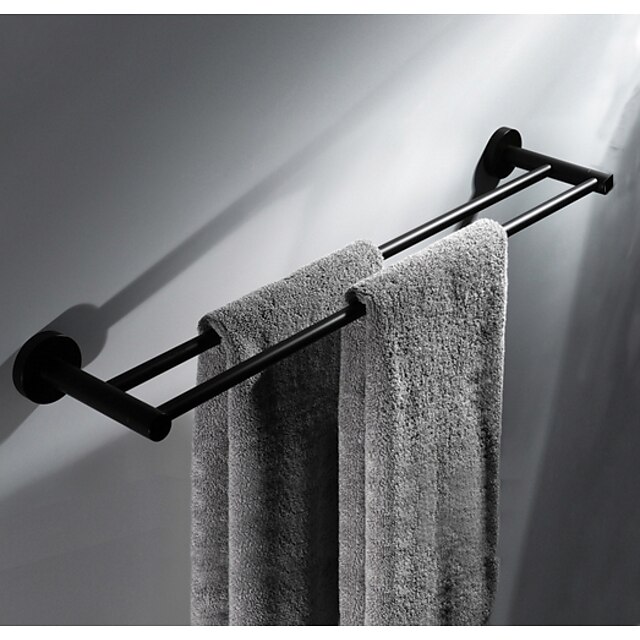 Home & Garden Bath Accessories | Multifunction Towel Bar Contemporary Stainless Steel Double Wall Mounted Bath Towel Rack Matte 