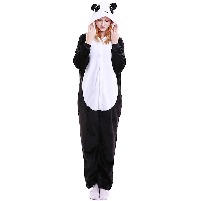  Adulte Pyjama Kigurumi Panda Animal Géométrique Combinaison de Pyjamas Pyjamas Déguisement drôle Polyester Cosplay Pour Homme et Femme Noël Pyjamas Animale Dessin animé