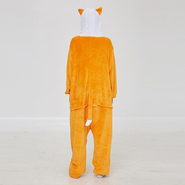 Toys & Hobbies Cosplay & Costumes | Adults Kigurumi Pajamas Fox Onesie Pajamas Flannel Fabric Orange Cosplay For Men and Women A