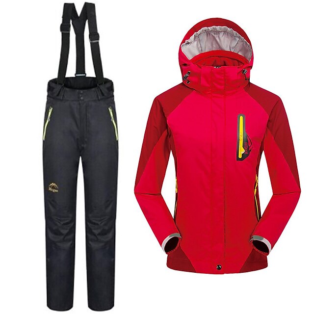  Women's Hiking 3-in-1 Jackets Winter Outdoor Thermal / Warm Waterproof Jacket 3-in-1 Jacket Winter Fleece Jacket Skiing Camping / Hiking Snowboarding Red / Blue