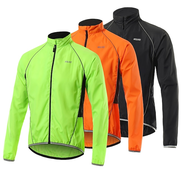 Arsuxeo Cycling Hooded Jacket High Visibility Windproof Running Top Winter Coat