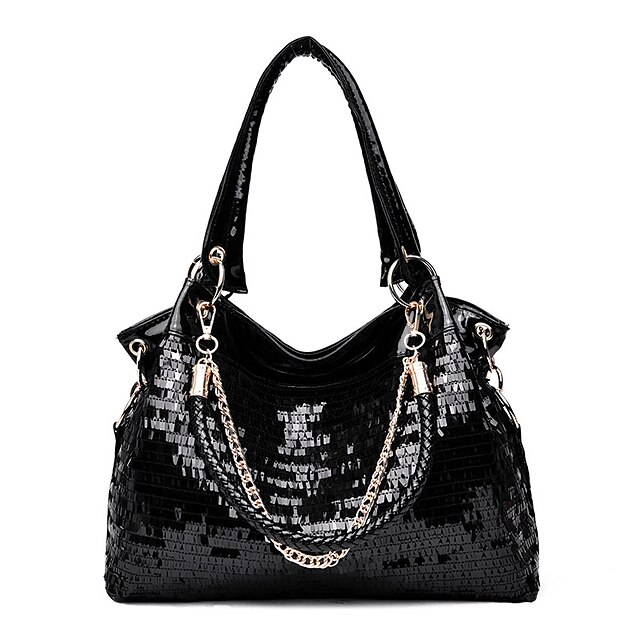  Women's Bags PU Top Handle Bag Glitter Sequin for Holiday / Date Black / Fall & Winter