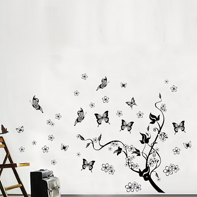 Home & Garden Home Decor | AY7005 crazy dance butterfly flying flower vine butterfly home background decoration removable sticke