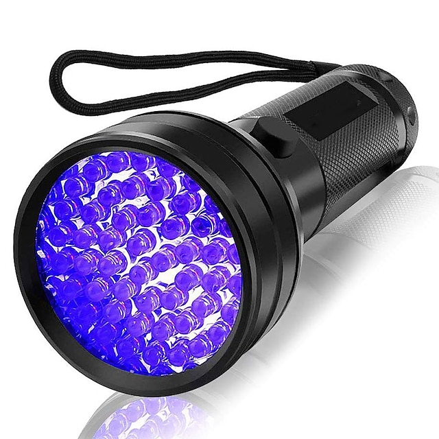  ZQ-X1119B LED fény UV fényes elemlámpák UV zseblámpa Vízálló LED LED 51 Sugárzók Vízálló Könnyű Csúszásgátló Tartós Kempingezés és túrázás Vadászat Halászat Fekete
