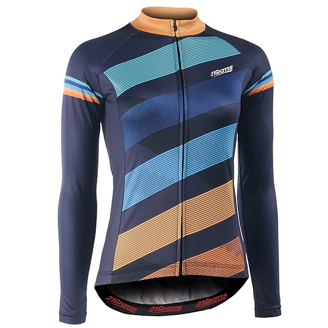 Sports & Outdoors Cycling | 21Grams Womens Long Sleeve Cycling Jersey Winter Bike Jersey Top Bottoms with 3 Rear Pockets Mountai