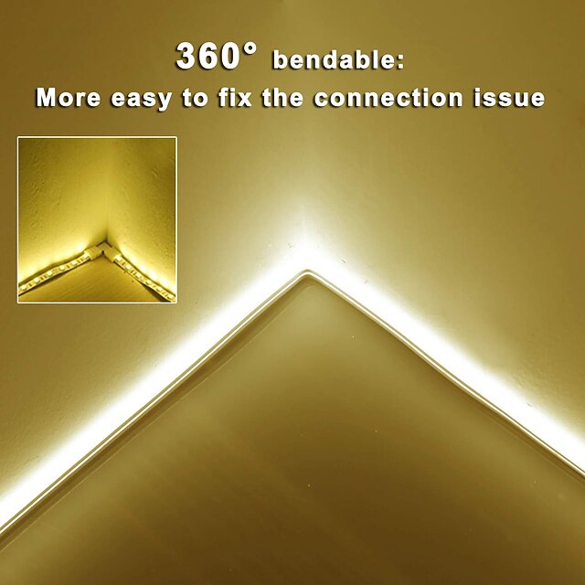 5m 16.4ft Neon LED Strip Light Flexible Rope Light Waterproof Warm ...