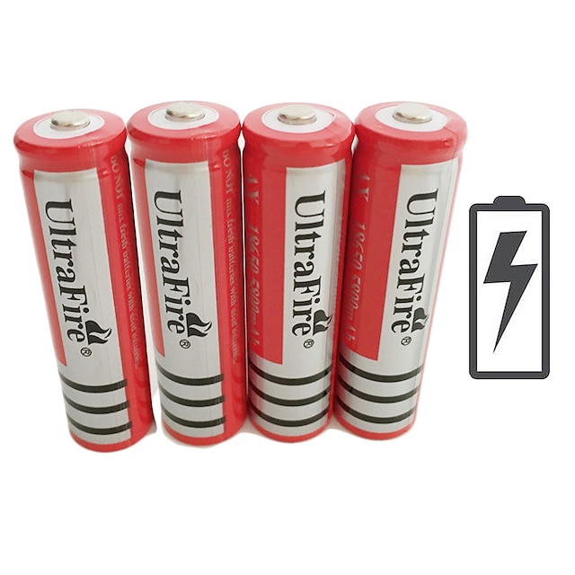  UltraFire BRC Li-ion 18650 batterij 4200 mAh 4pcs 3.7 V Oplaadbaar voor Zaklantaarn Fietslicht Hoofdlampen Jagen Klimmen Kamperen / wandelen / grotten verkennen Rood