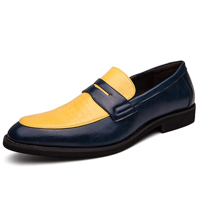  Men's Loafers & Slip-Ons Formal Shoes Dress Shoes Moccasin Casual British Daily Office & Career Synthetics Non-slipping Wear Proof Yellow Red Blue Color Block Spring & Summer Fall & Winter