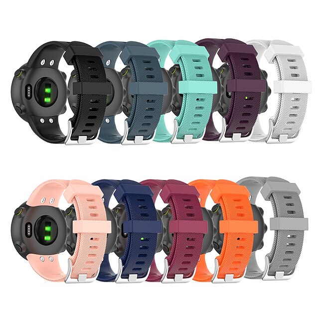  1 pcs Smart Watch Band for Garmin Garmin forerunner 45 / forerunner 45S Garmin Swim 2 Classic Buckle Silicone Replacement  Wrist Strap