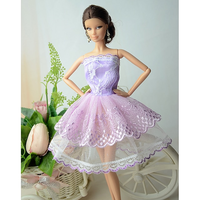  ドールドレス ドール衣装 カジュアル ために Barbie サテン／チュール レース サテン ドレス ために 女の子の 人形玩具 / 子供