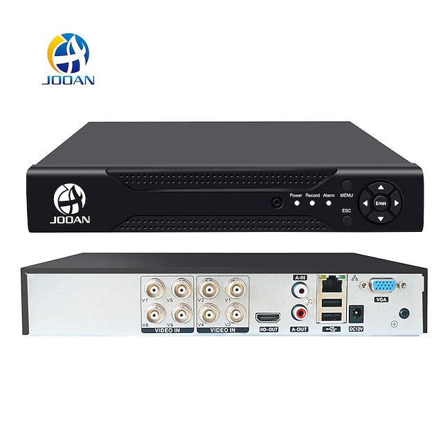  JOOAN® 8CH 1080N DVR Security Video Recorder P2P Service Mobile Remote Monitoring 8 Channel DVR Smartphone&PC Easy Remote Access 5 in 1 Multi-Function Digital Video Recorder HD-Output VGA