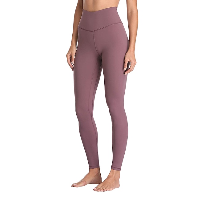  Pentru femei Talie Înaltă Pantaloni de yoga Dresuri Ciclism Jambiere Pantaloni Proiectare anatomică Culoare solidă Mov Roz Îmbujorat Nailon Plasă Spandex Zumba Fitness Dans Iarnă Sport Îmbrăcăminte
