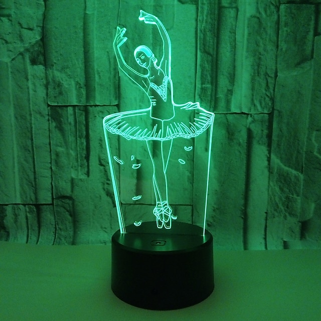  1pc usb power αφηρημένη τέχνη 3d φώτα πολύχρωμη πινελιά κλίσης νύχτα φώτα πολύχρωμα 3D ακρυλικό πίνακα