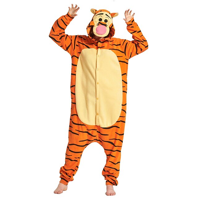 Adults' Cosplay Costume Party Costume Costume Cartoon Tiger Animal Animal Onesie Pajamas Polar Fleece Cosplay For Boys Girls' Couple's Christmas Animal Sleepwear Cartoon Festival / Holiday Costumes 7