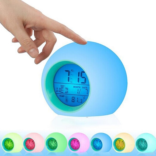 színváltó led lámpa digitális ébresztőórák érintéses vezérlés gyerekek gyerekek ébresztőóra hőmérő természetzenei ajándékok