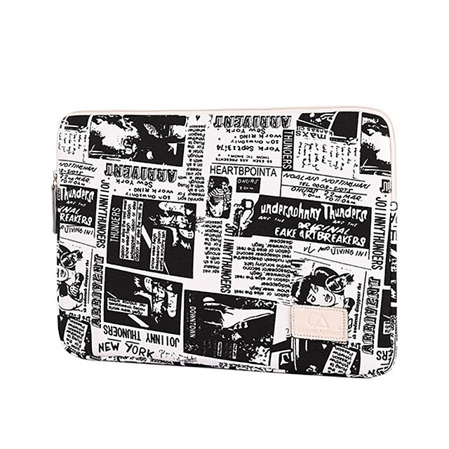  13.3 Inch Laptop / 14 Inch Laptop / 15.6 Inch Laptop Sleeve Canvas Retro / Letter for Men for Women for Business Office Water Proof Shock Proof