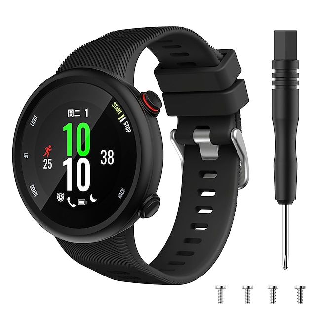  Uhrenarmband für Garmin Forerunner 45/45s Silikon Ersatz Gurt mit Entfernungswerkzeug Atmungsaktiv Sportarmband Armband