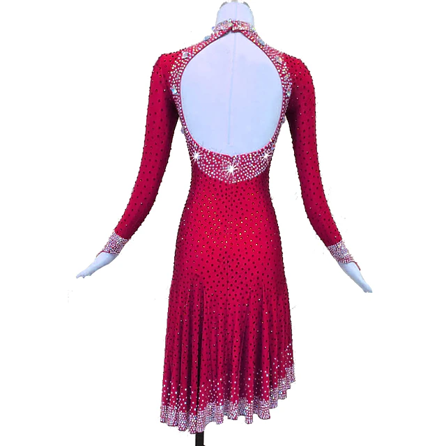 Latin Dance Dress Crystals / Rhinestones Women's Training Performance ...