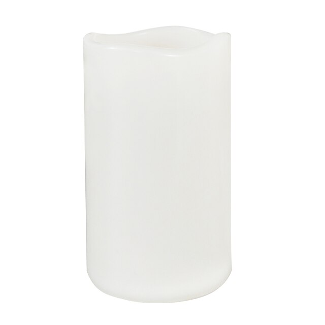  1 pc 7.5 * 12.5 cm étanche en plastique en plein air sans flamme pilier à bougie à piles électrique veilleuse scintillante lumière jaune chaud avec minuterie pour noël décoration de la maison fête