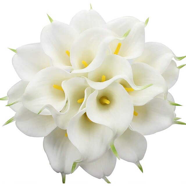  3 bâtons calla lily mariage simulation tactile réaliste fleur décoration de fête à la maison 3 bouquet 2.16*13.4cm/1*5