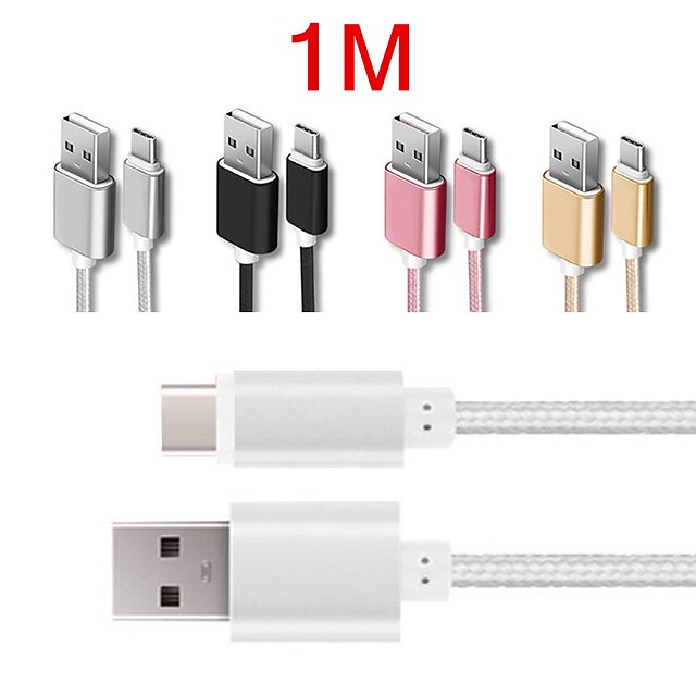  1m USB Type C Cable USB C Type-C Charging Wire Cord for Samsung Galaxy A3 A5 A7 2017 A8 A9 2018 Note 10 Cabos
