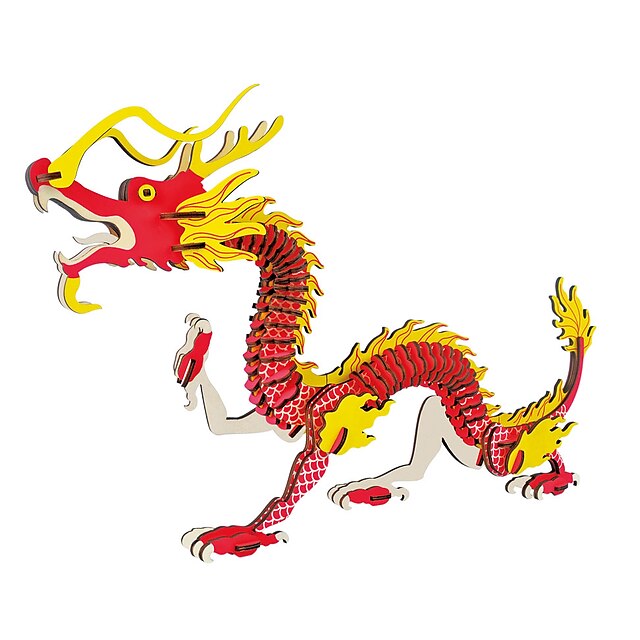  Dragon 3D Puzzle Wooden Puzzle Wooden Model Wood Kid's Adults' Toy Gift