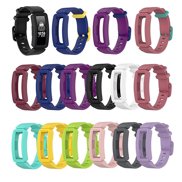 Bands Compatible with Fitbit Ace 2 for Kids Insprire 2 Inspire HR Soft Silicone Waterproof Bracelet Accessories Sports Watch Strap Wristbands Replacement for Fitbit Ace 2 Boys Girls 36