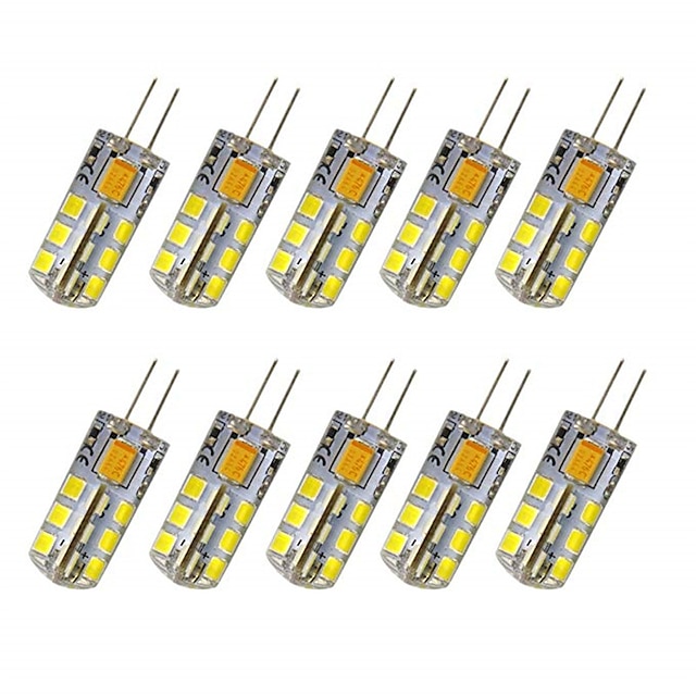  10 pezzi ad alta luminosità g4 3w 24 smd 2835 260 lm bianco caldo / bianco freddo t lampadine decorative di mais ac / dc 12 v