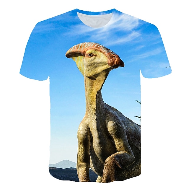  Garçon 3D Animal Dinosaure T-shirt Manche Courte 3D effet Eté Actif Vêtement de rue Frais Enfants Bébé 3-12 ans Ecole Extérieur