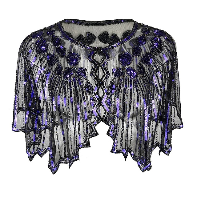 Retro Vintage 1920s Masquerade Shawls The Great Gatsby Women's Sequins ...