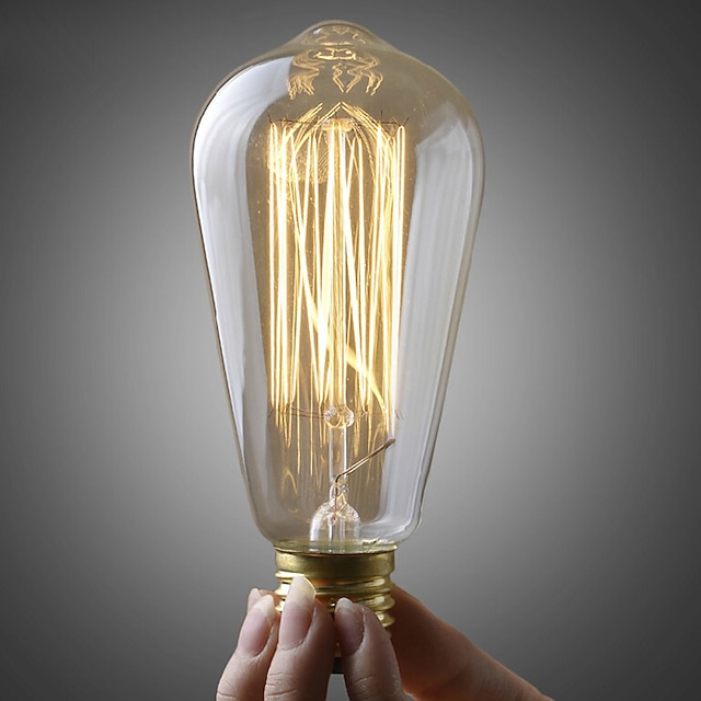  1 st 40w e26 / e27 st64 varmvit 2700k retro dimbar dekorativ glödande vintage Edison glödlampa 220-240v / 110-120v