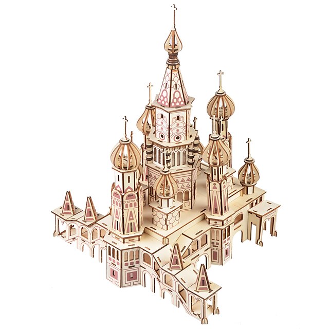  3D Puzzle Jigsaw Puzzle Wooden Puzzle Church Cathedral DIY Natural Wood Classic Kid's Unisex Toy Gift