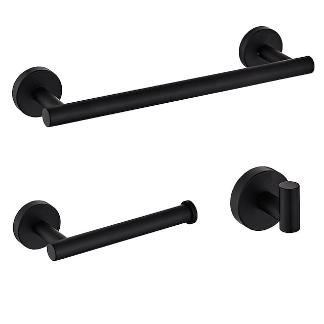  Bathroom Accessory Set Include Towel Bar Toilet Paper Holder and Robe Hook New Design Stainless Steel Wall Mounted