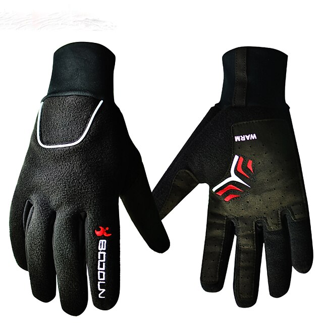  BOODUN Winter Winter Gloves Bike Gloves / Cycling Gloves Mountain Bike MTB Thermal / Warm Waterproof Windproof Breathable Full Finger Gloves Sports Gloves Black for Adults' Outdoor / Anti-Slip