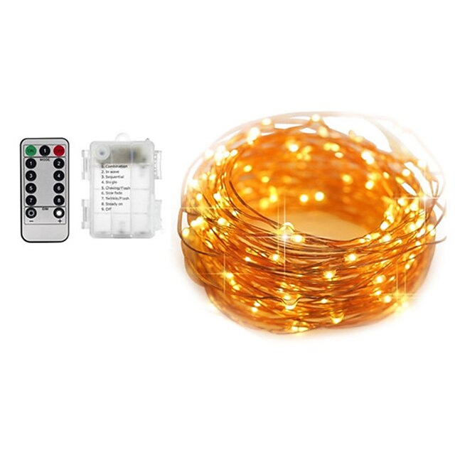  Set di luci da 5 m luci stringa 50 led smd 0603 1 telecomando a 13 tasti 1 set bianco caldo bianco multicolore natale festa di capodanno impermeabile decorativo batterie aa alimentate