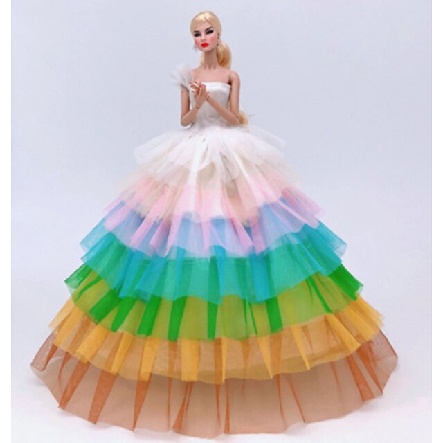  Doll accessories Doll Clothes Doll Dress Wedding Dress Party / Evening Wedding Ball Gown Tulle Lace Organza For 11.5 Inch Doll Handmade Toy for Girl's Birthday Gifts  Doll Not Included / Kids