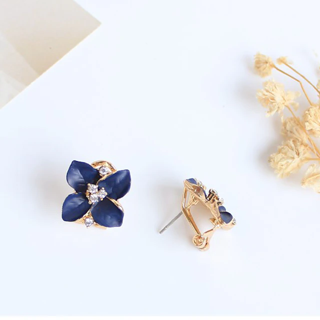 1 Pair Stud Earrings For Women's Party Casual Daily Rhinestone Gold ...