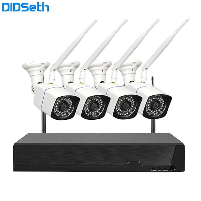 DIDSeth 4CH 1080P AI Wireless NVR Kit 1TB 4pcs 1.3MP CCTV System Outdoor IR -cut Wifi IP Camera Security Surveillance kit