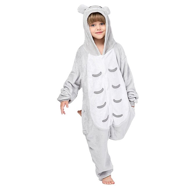 Toys & Hobbies Cosplay & Costumes | Kids Kigurumi Pajamas Cat Onesie Pajamas Flannel Fabric Gray Cosplay For Boys and Girls Anim