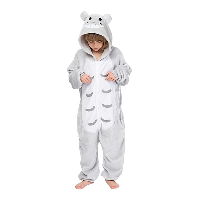 Toys & Hobbies Cosplay & Costumes | Kids Kigurumi Pajamas Cat Onesie Pajamas Flannel Fabric Gray Cosplay For Boys and Girls Anim