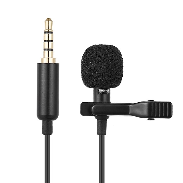  Mini microfone 1.45m mini condensador de microfone portátil clip-on lapela lapela mic com fio mikrofo / microfon para telefone para laptop