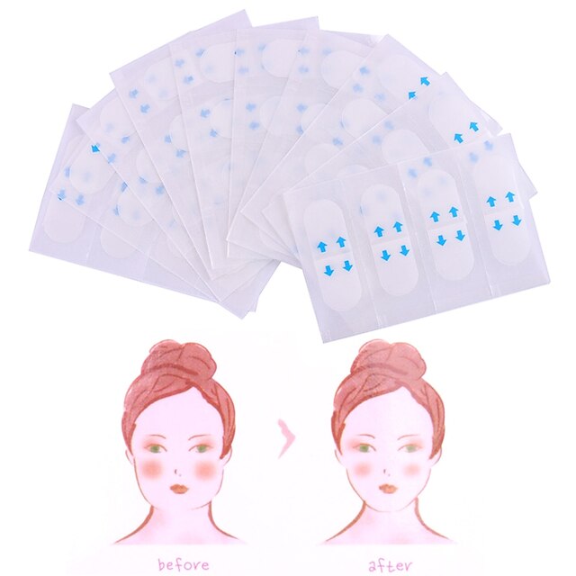  40 Pieces Invisible Thin Facial Stickers Tight Facial Line Wrinkle Sagging Skin V-Shape Face Lift Tape