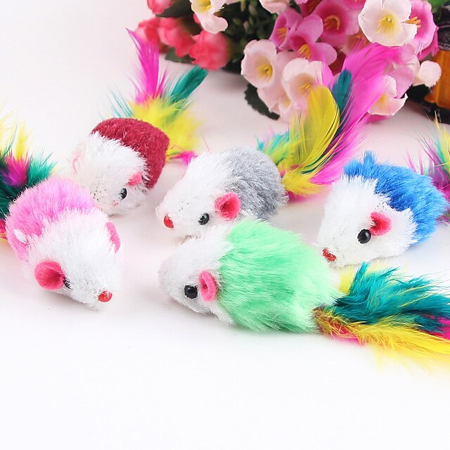  Дразнилки Игрушка с перьями Игрушка для котов Мышь текстильный Подарок Игрушка для домашних животных Pet Play