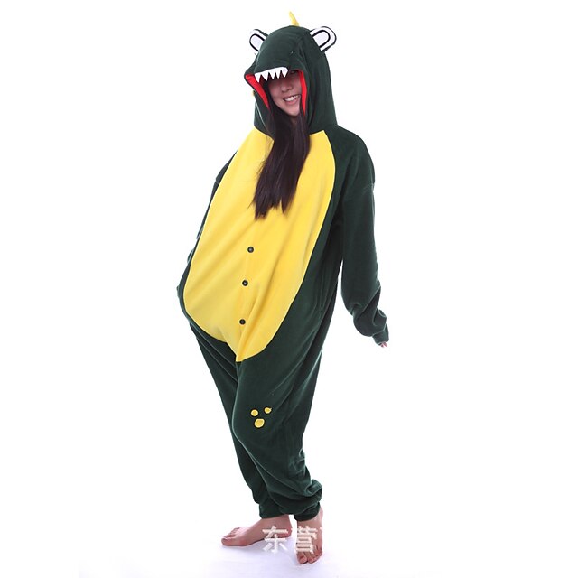 Toys & Hobbies Cosplay & Costumes | Adults Kigurumi Pajamas Murloc Onesie Pajamas Flannel Dark Green Cosplay For Men and Women A