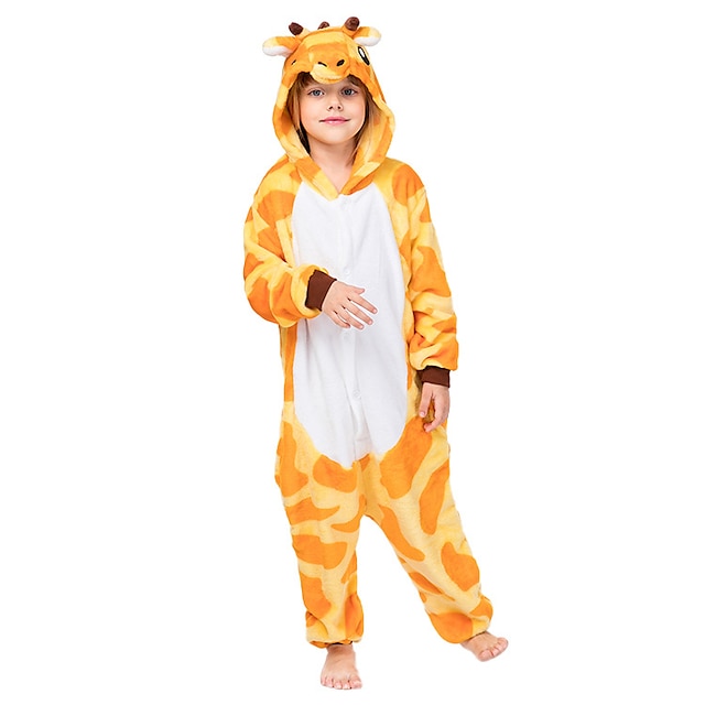  Kinderen Kigurumi-pyjama's Giraffe Dieren Lapwerk Onesie pyjama's Flanel Fleece Cosplay Voor Jongens en meisjes Kerstmis Dieren nachtkleding spotprent Festival / Feestdagen kostuums