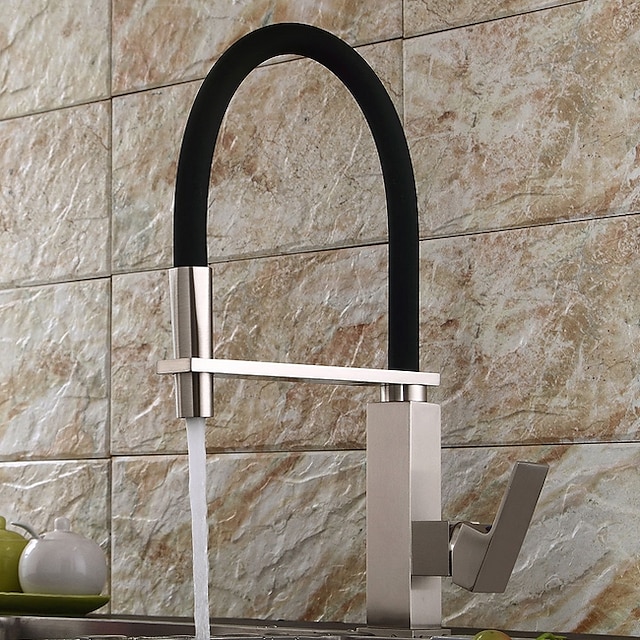  Küchenarmatur - Einhand-Einloch-galvanisierte ausziehbare / herunterziehbare / hohe / hochbogenförmige Centerset-moderne Küchenarmaturen