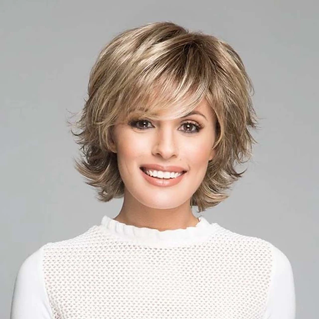 Blonde Wigs for Women Heat Resistant Synthetic Wig Loose Curl ...